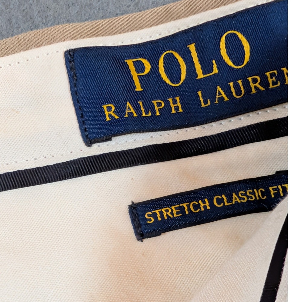 Polo Ralph Lauren Chino Pants Mens 44x30 Classic Fit Khaki Slacks - Picture 6 of 7